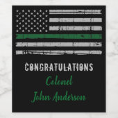 Billigung des militärischen Ruhestands in dünner g Weinetikett (Einzelnes Label)