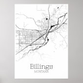 Billings Map - Montana - City Map Poster (Vorne)