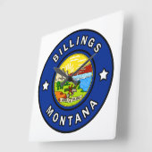 Billings Montana Quadratische Wanduhr (Winkel)