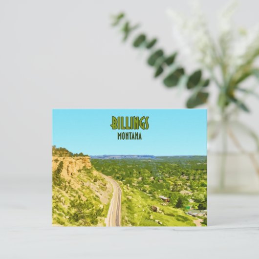 Billings Montana Rim Rocks Vintag Postkarte (Stehend Vorderseite)
