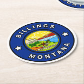 Billings Montana Runder Pappuntersetzer (Angewinkelt)