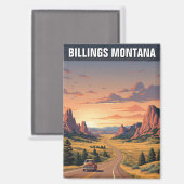 Billings Montana Travel Magnet (Vorderseite/Rückseite)