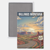 Billings Montana Travel Magnet (Vorderseite/Rückseite)