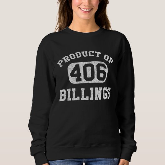 Billings Montana Vintage Retro Area Code Sweatshirt (Vorderseite)
