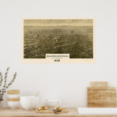 Billings, MT Panorama Karte - 1904 Poster (Küche)