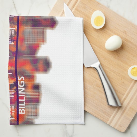 Billings Skyline Geschirrtuch (Viertel Falte)