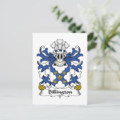 Billington Familienwappen Postkarte (Stehend Vorderseite)