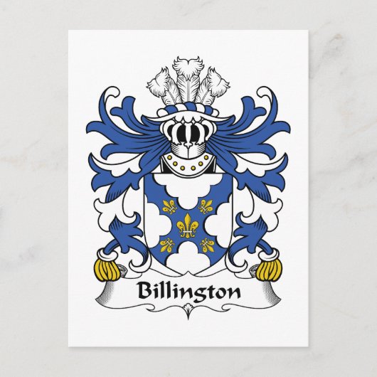 Billington Familienwappen Postkarte (Vorderseite)