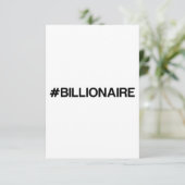 BILLIONAIRE DANKESKARTE (Stehend Vorderseite)