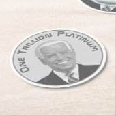 Billionen Dollar Platinmünze Runder Pappuntersetzer (Angewinkelt)