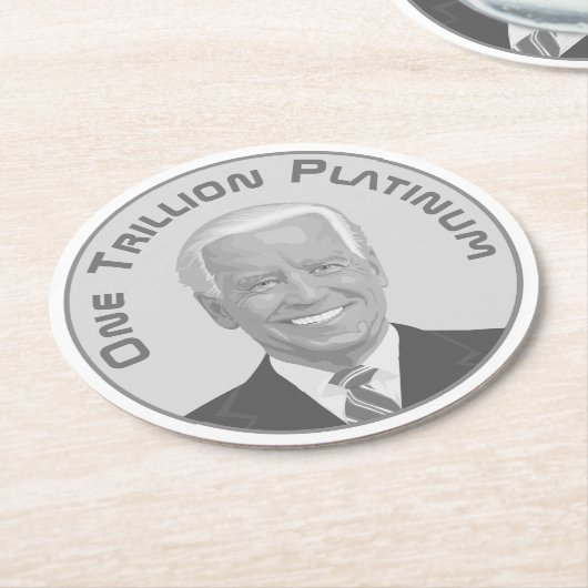 Billionen Dollar Platinmünze Runder Pappuntersetzer (Angewinkelt)