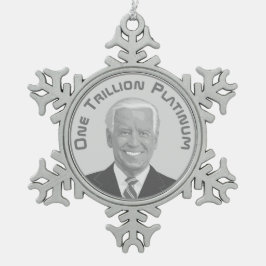 Billionen Dollar Platinmünze Schneeflocken Zinn-Ornament