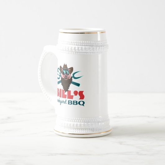 Bill's Backyard-GRILLEN Stein Bierglas (Vorderseite Links)