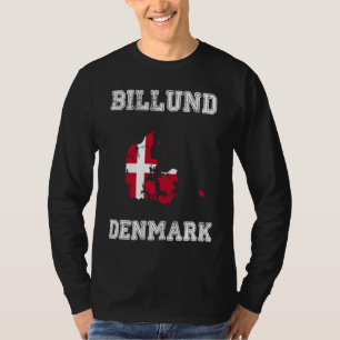 Billund Dänemark Vintage Dänemark Flagge Karte T-Shirt