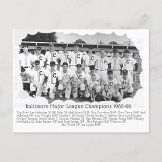 BILLY BIRKS 1965-66 BASEBALL - Postcar Postkarte