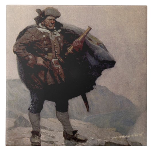 Billy Bones: Piratenmalerei von NC Wyeth Fliese (Vorderseite)