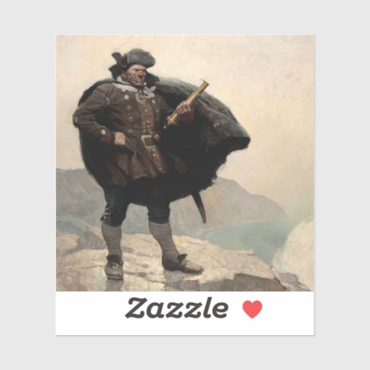 Billy Bones, Treasure Island von N. C. Wyeth Aufkleber (Blatt)