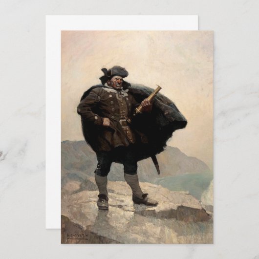 Billy Bones, Treasure Island von N. C. Wyeth Dankeskarte (Vorne/Hinten)