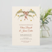 Billy Button Farnbogen Boho Hochzeitseinladung Einladung (Stehend Vorderseite)