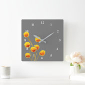 Billy Button Gelb Australische Blume Quadratische Wanduhr (Zuhause)