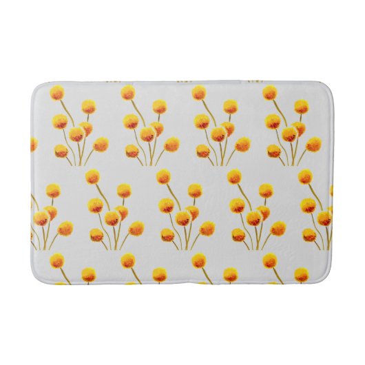 Billy Button gelbe Blumen modern Badematte (Vorderseite)