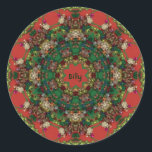 BILLY ~ CHRISTMAS ~ Yellow Green Blue ~ Runder Aufkleber<br><div class="desc">Das ist ein Kaleidoskop aus rot,  gelb,  blau,  weiß und grün. Es hat ein ausgeprägtes 3D-Design.</div>