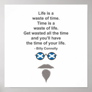 Billy Connolly Brillen und Zitat Poster