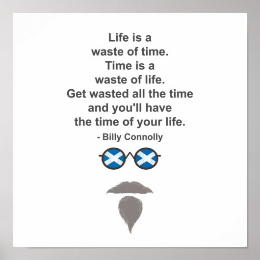 Billy Connolly Brillen und Zitat Poster (Vorne)