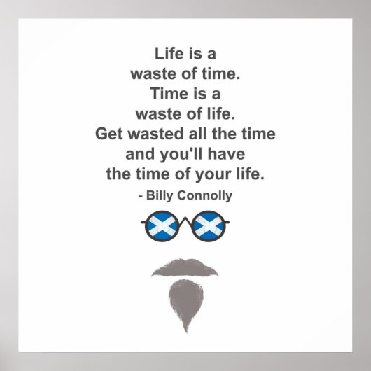 Billy Connolly Brillen und Zitat Poster (Vorne)