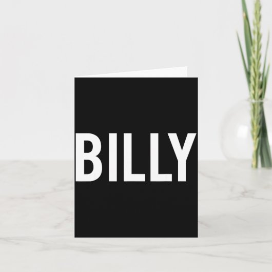 Billy - Cool New Funny Name Fan Gift Tee Karte (Vorderseite)