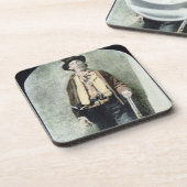 Billy das Kind (farbiger Stich) Getränkeuntersetzer (Linke Seite)