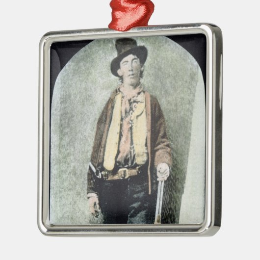 Billy das Kind (farbiger Stich) Silbernes Ornament (Links)