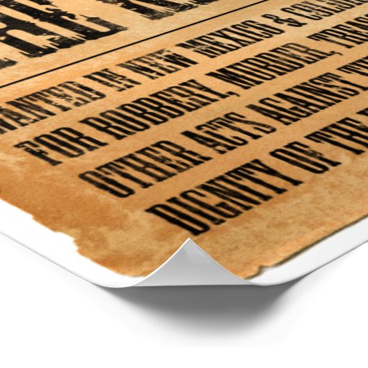 Billy das Kind Poster (Ecke)