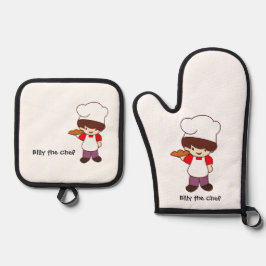 Billy der Chef Masterchef Druck  Ofenhandschuh & Topflappen-Set