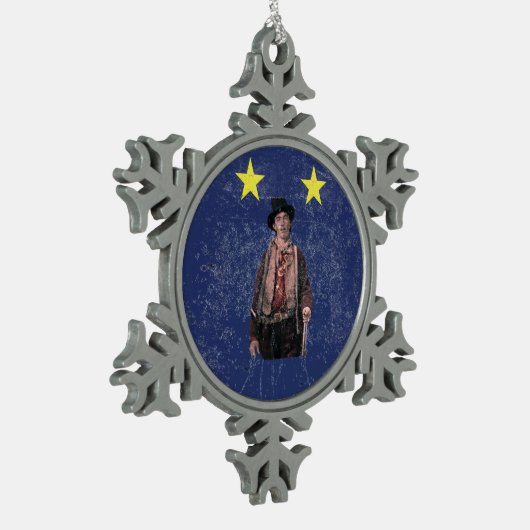 Billy, der Kid American Gunfighter Outlaw Old West Schneeflocken Zinn-Ornament (Links)