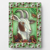 BILLY GOAT AND AUTUMN LEAVES, ERNTEDANK FARM FOTOPLATTE (Vorderseite)