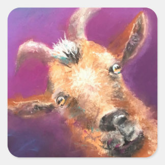 Billy Goat Eyes Quadratischer Aufkleber