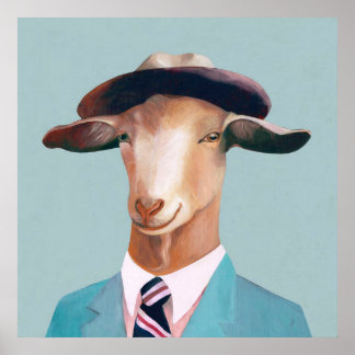 Billy Goat_Funny Goat Leinwand| Ziege Wohngestaltu Poster
