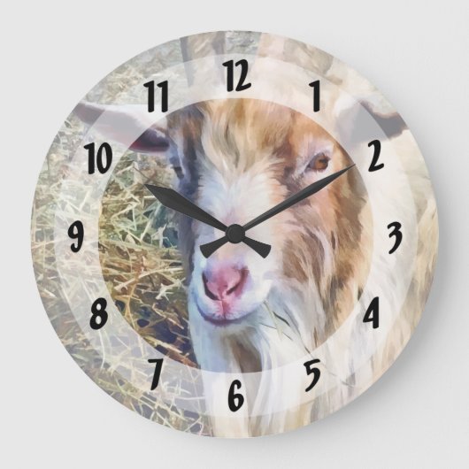 Billy Goat Große Wanduhr (Vorderseite)