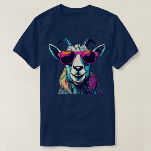 Billy Goat mit Sonnenbrille farbenfroh T-Shirt (Design vorne)