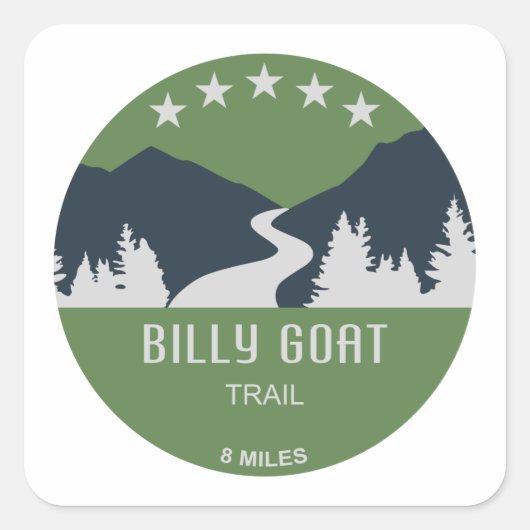 Billy Goat Trail Maryland Quadratischer Aufkleber (Vorderseite)