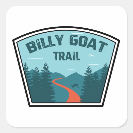 Billy Goat Trail Maryland Quadratischer Aufkleber (Vorderseite)