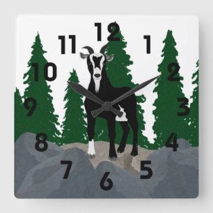 Billy Goat Wall Clock Quadratische Wanduhr