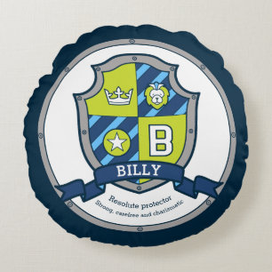 Billy Letter B Name bedeutet heraldry Schild Rundes Kissen