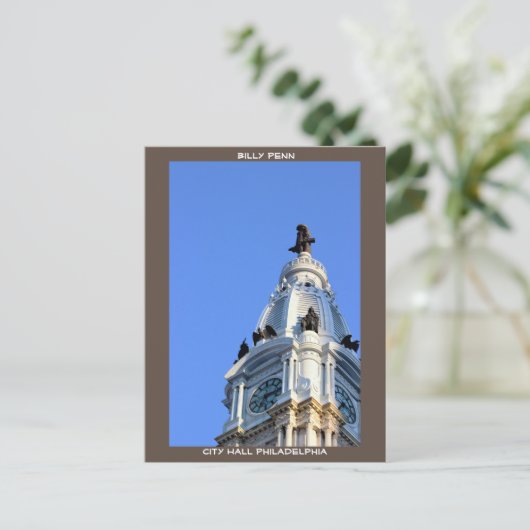 Billy Penn City Hall Philadelphia Postkarte (Stehend Vorderseite)