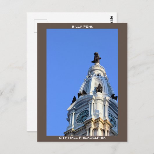 Billy Penn City Hall Philadelphia Postkarte (Vorne/Hinten)