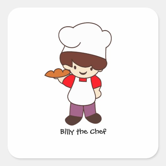 Billy the Chef Masterchef Print Quadratischer Aufkleber (Vorderseite)