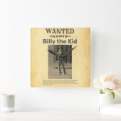 Billy the Kid 🤠 GEWOLLT Belohnung Quadratische Wanduhr (Zuhause)