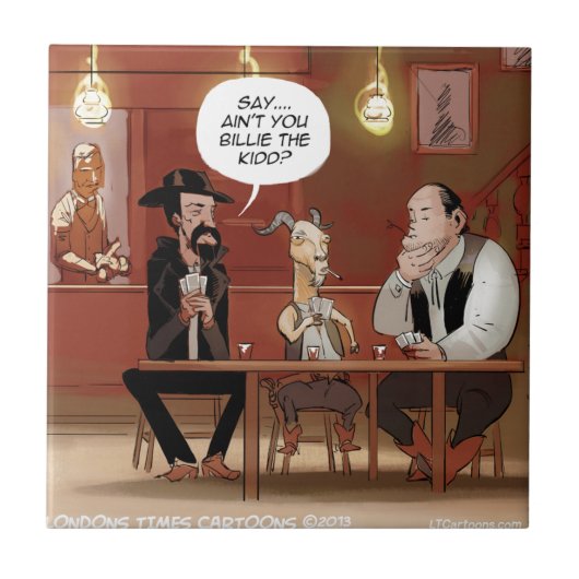 Billy The Kid? Lustige Ziegen Cartoon Fliese (Vorderseite)