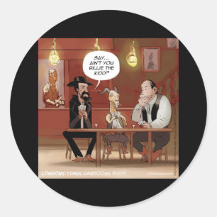Billy The Kid? Lustige Ziegen Cartoon Runder Aufkleber